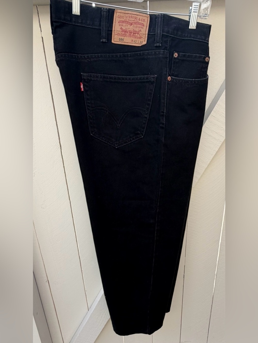 Levi's Men's Straight Black Denim Jeans 42x32